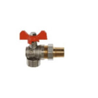 Кран шаровый латунь TERMA-R 3/4" угловой с американкой